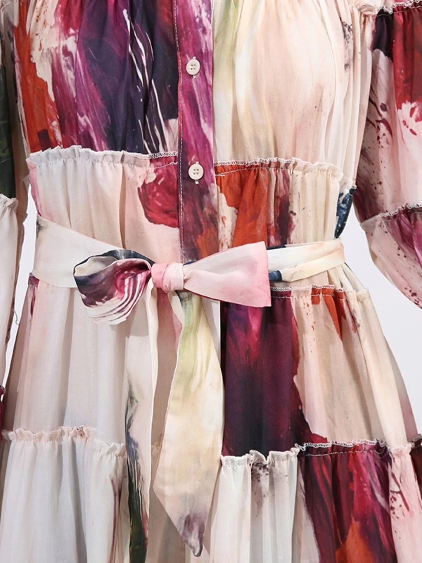 Tiered Tie Waist Maxi Dress Dresses The Nichole Collection