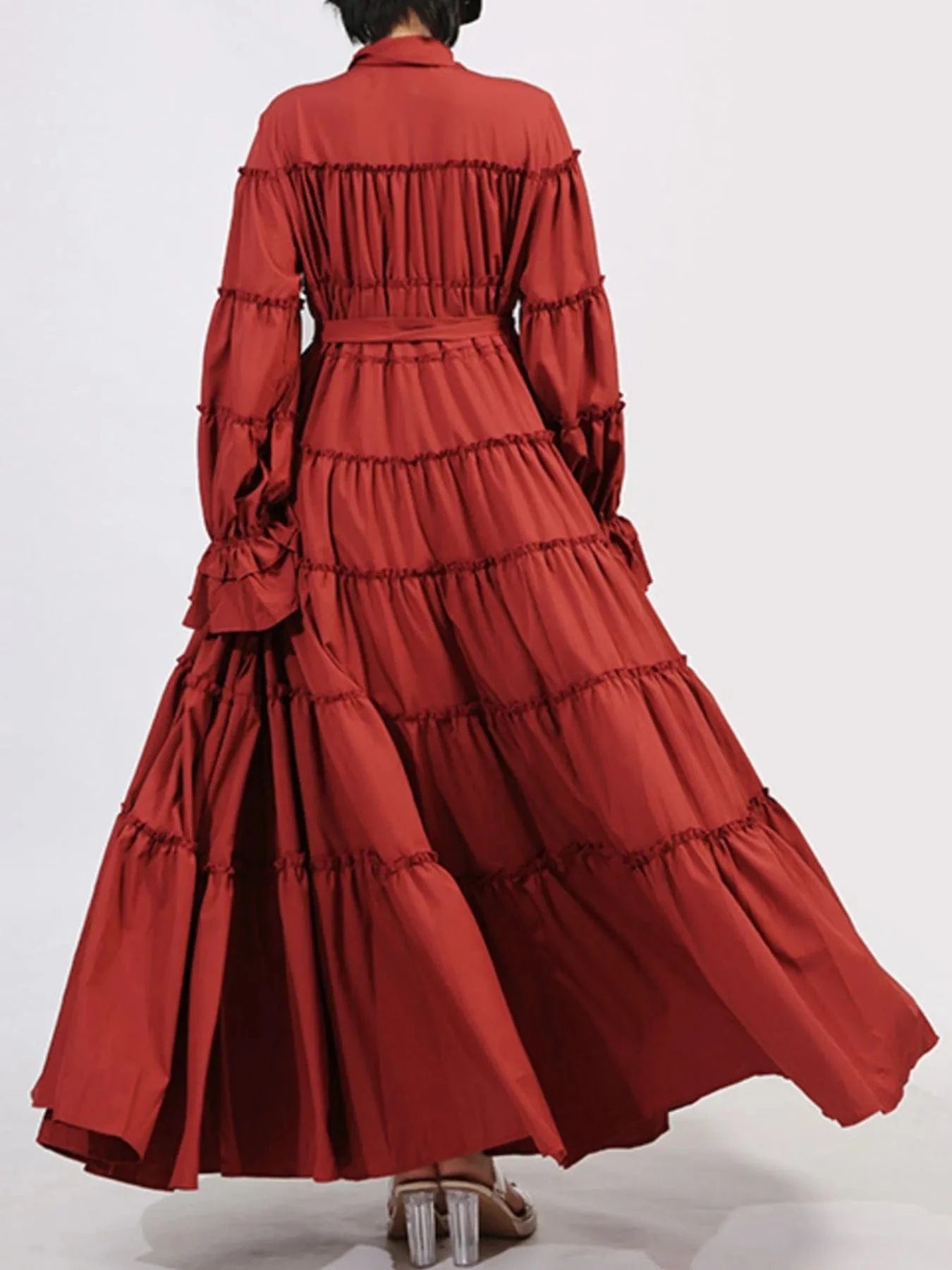 Tiered Tie Waist Maxi Dress Dresses The Nichole Collection