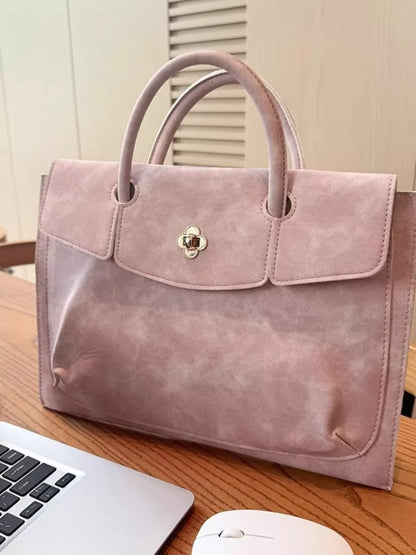 Top Handle Laptop Handbag Pink / One Size The Nichole Collection