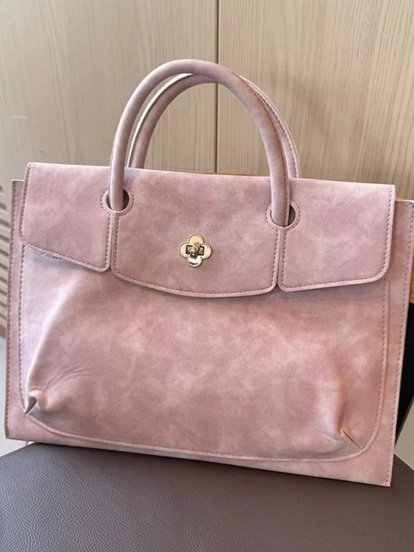 Top Handle Laptop Handbag Pink / One Size The Nichole Collection