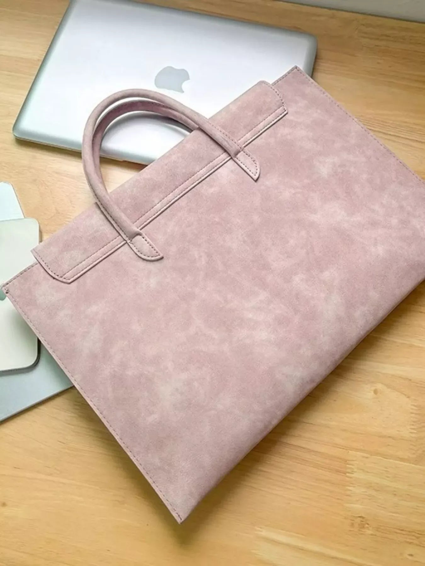 Top Handle Laptop Handbag Pink / One Size The Nichole Collection