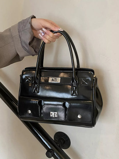 Top Handle Shoulder Bag Black / one size The Nichole Collection