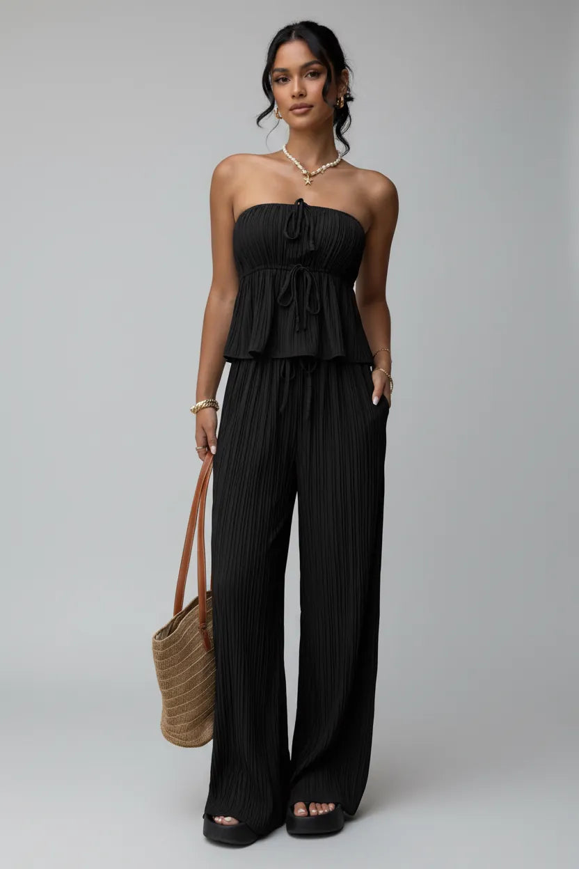Tube Top & Wide-Leg Pants Set The Nichole Collection - Official Site
