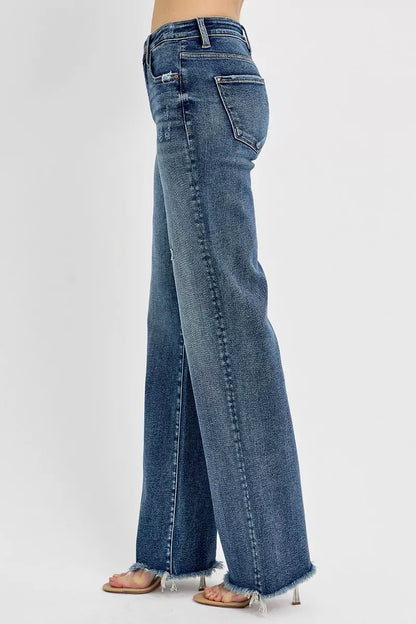 Tummy Control High Rise Long Straight Jeans Plus Size The Nichole Collection