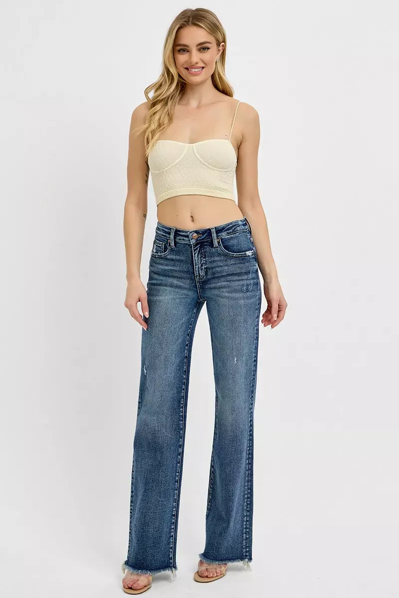 Tummy Control High Rise Long Straight Jeans Plus Size The Nichole Collection