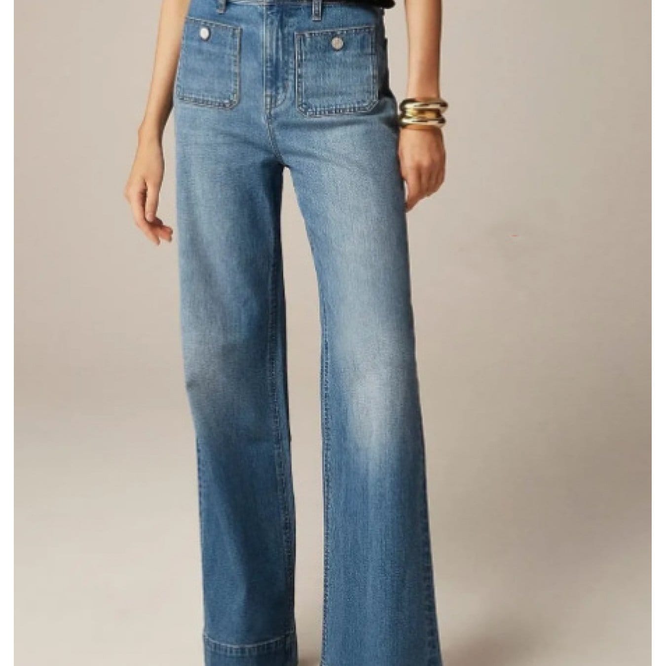 Tummy Control Sailor Wide Leg Trouser Mid blue / S The Nichole Collection