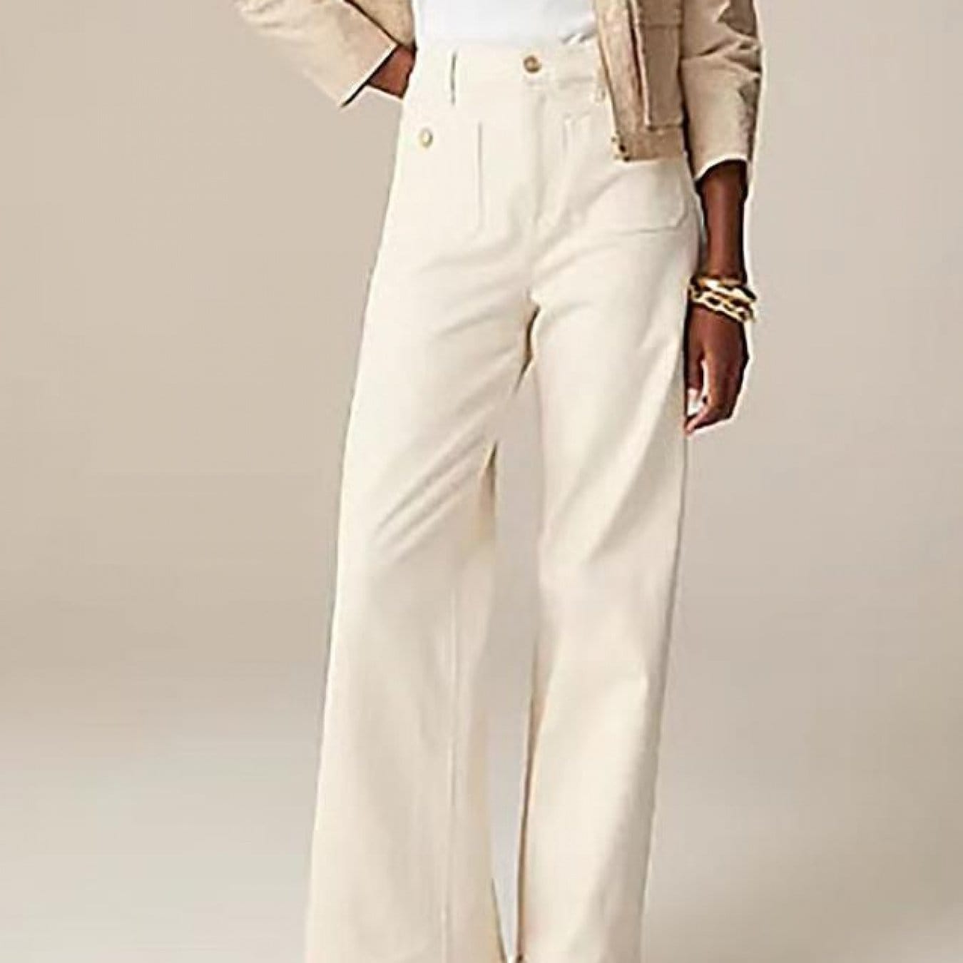 Tummy Control Sailor Wide Leg Trouser White / S The Nichole Collection