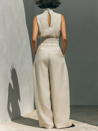 Turtleneck Sleeveless Top and Pants Set The Nichole Collection