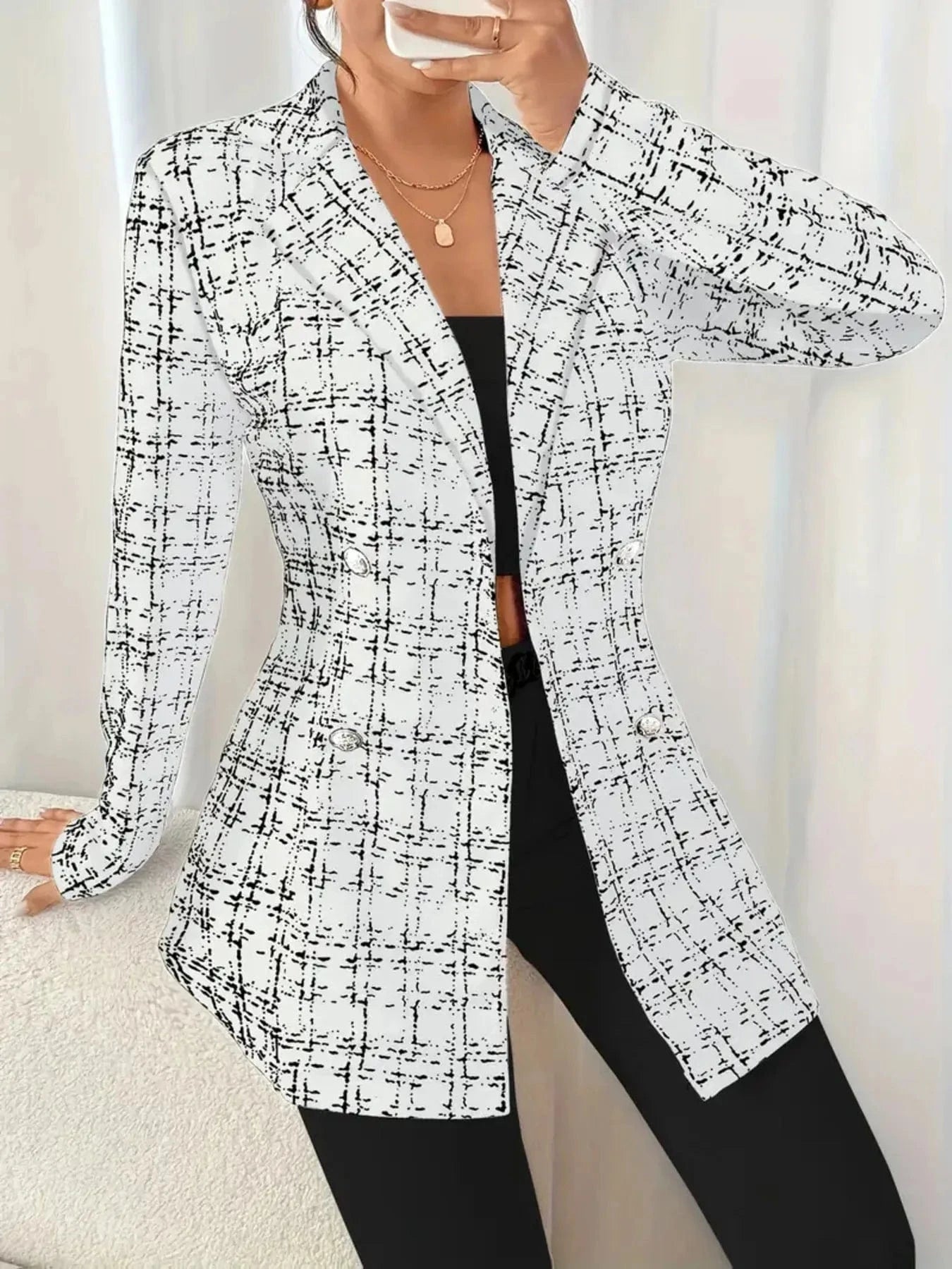 Tweed Double-Breasted Blazer Blazers The Nichole Collection