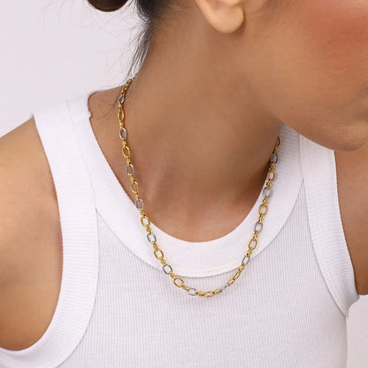 Two-Tone Chain Link Jewelry Set Gold / One Size The Nichole Collection
