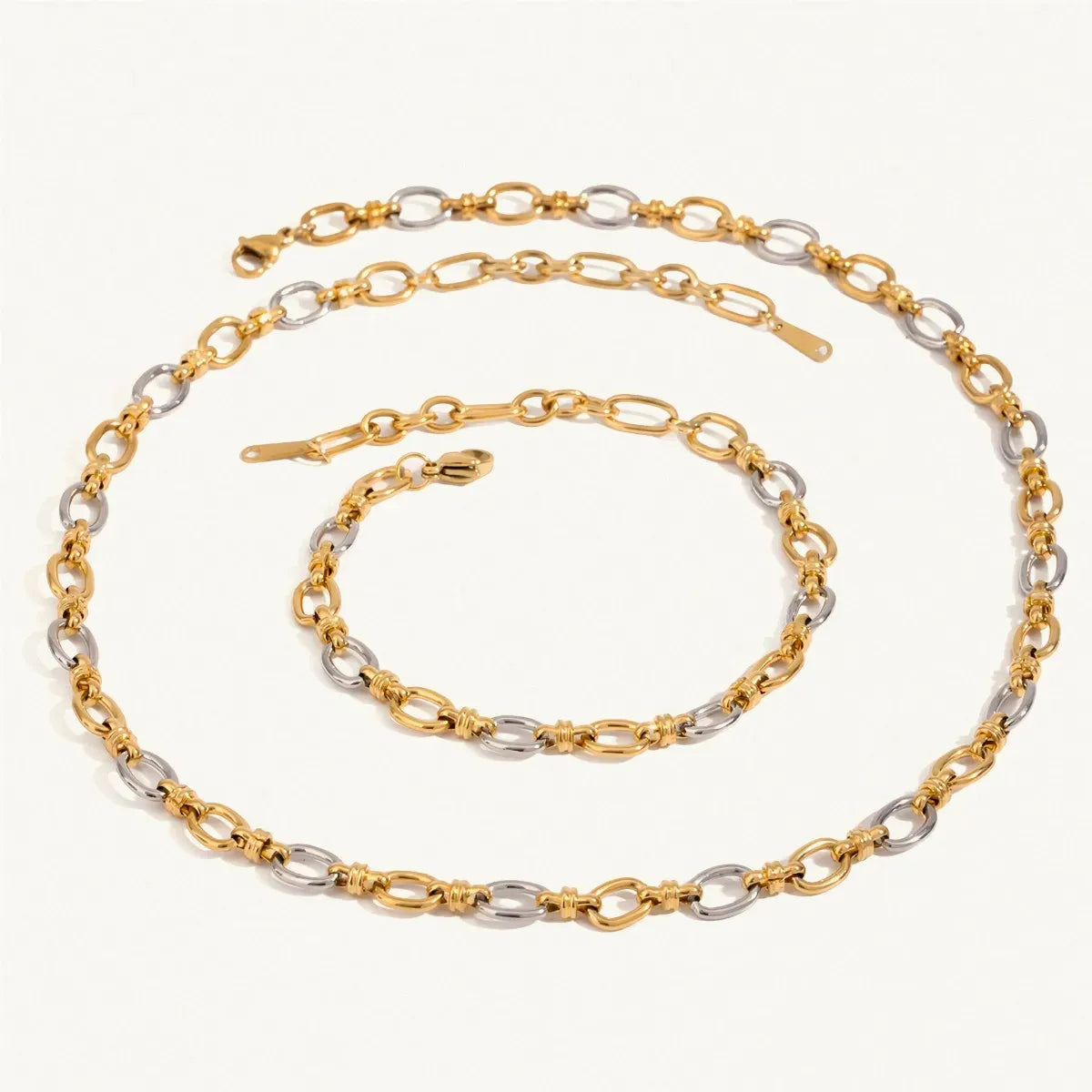 Two-Tone Chain Link Jewelry Set Gold / One Size The Nichole Collection