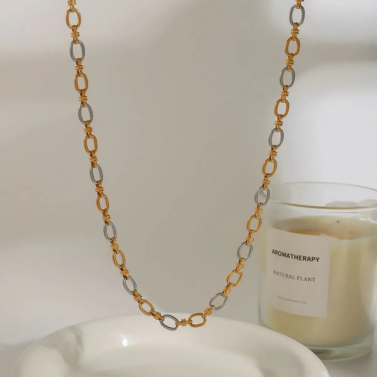 Two-Tone Chain Link Jewelry Set Gold / One Size The Nichole Collection