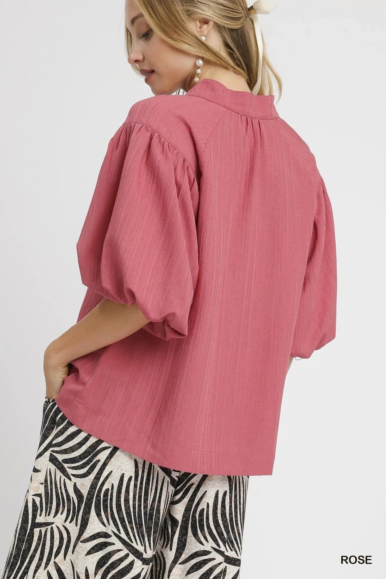 Umgee Textured Puff Sleeve Blouse The Nichole Collection