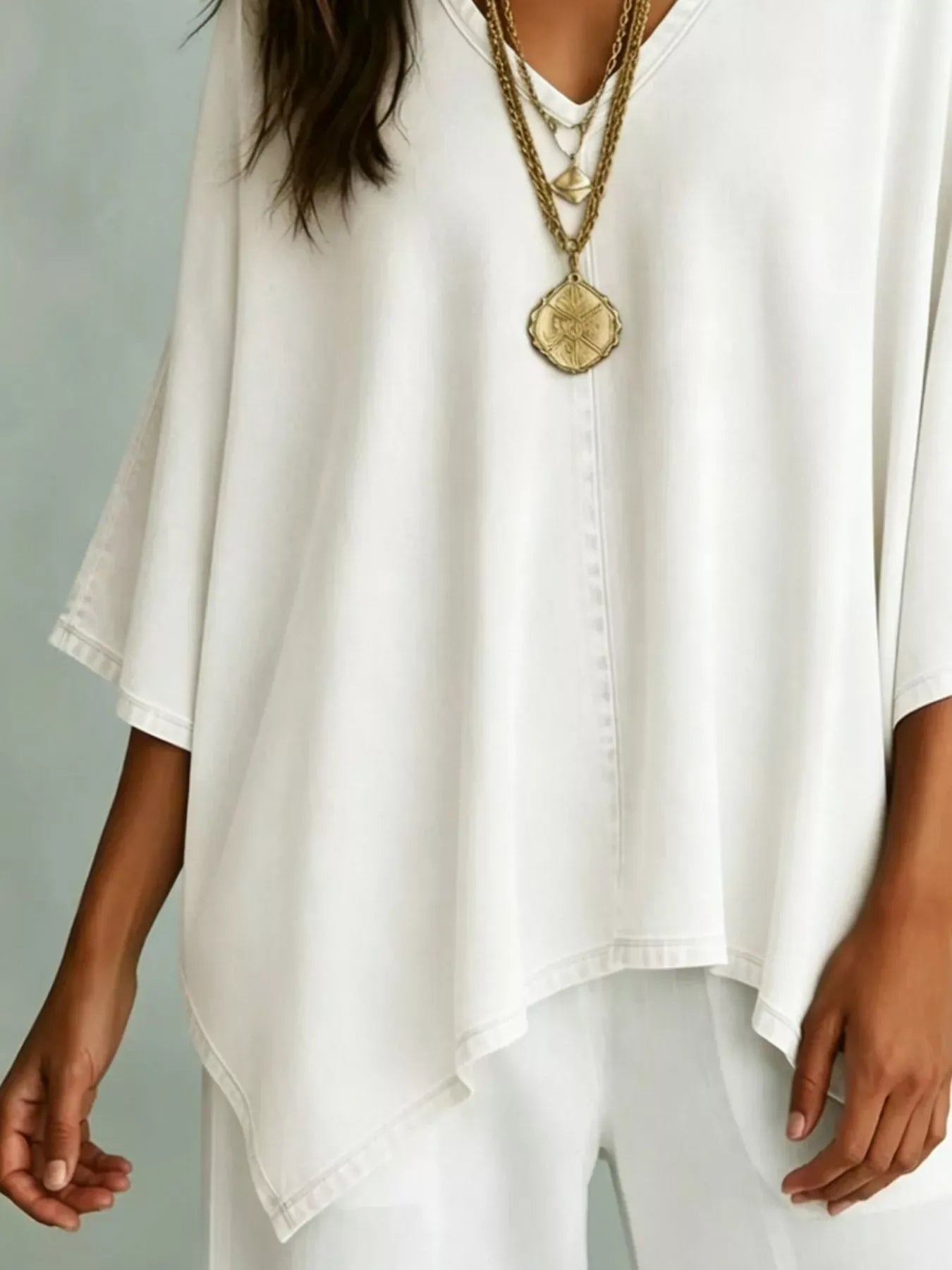 V-Neck Batwing Sleeve Premium Top The Nichole Collection