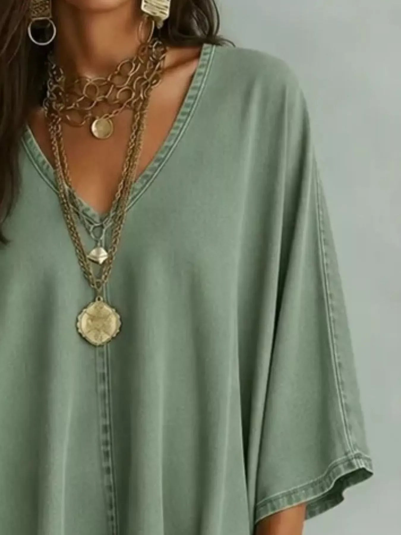 V-Neck Batwing Sleeve Premium Top The Nichole Collection