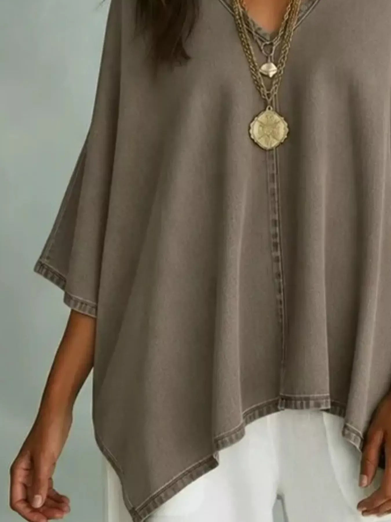 V-Neck Batwing Sleeve Premium Top The Nichole Collection