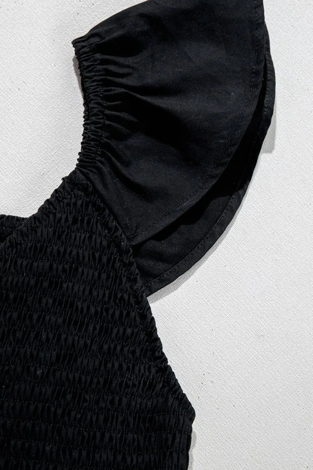 V Neck Ruffled Cap Sleeve Smocked Maxi Dress The Nichole Collection