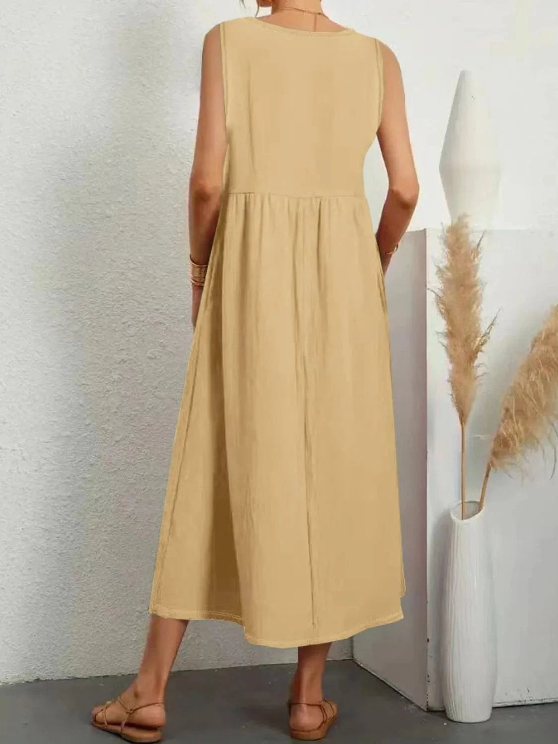 V-Neck Sleeveless Dress with Pockets Plus Size The Nichole Collection