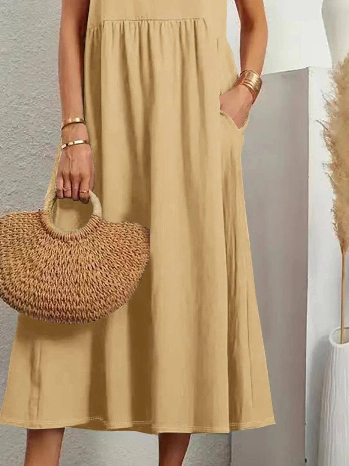 V-Neck Sleeveless Dress with Pockets Plus Size The Nichole Collection