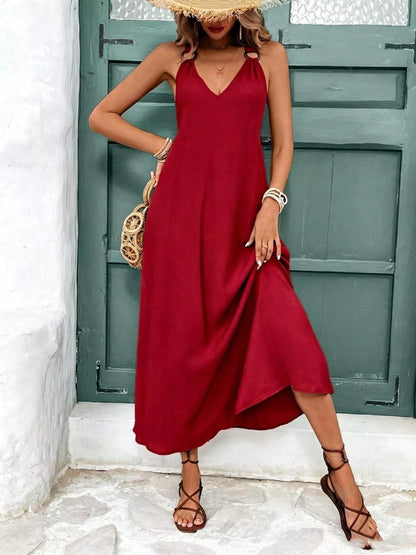 V-Neck Sleeveless Midi Dress The Nichole Collection - Official Site
