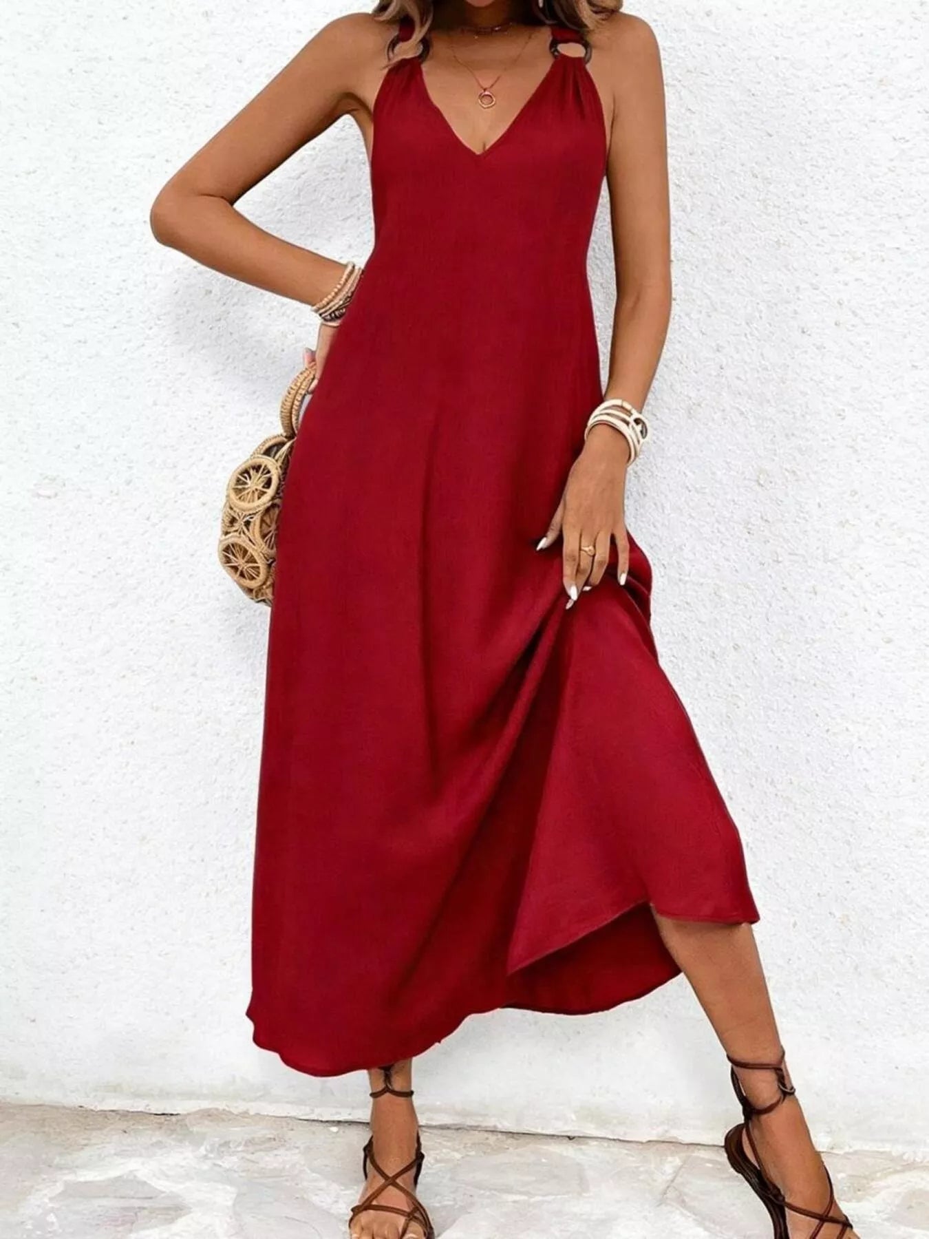 V-Neck Sleeveless Midi Dress The Nichole Collection - Official Site