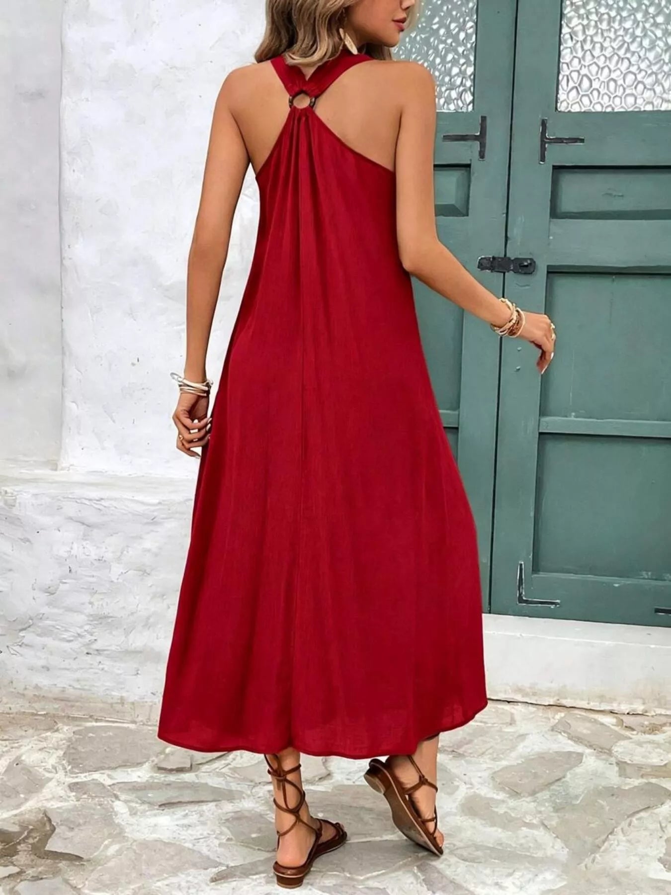 V-Neck Sleeveless Midi Dress The Nichole Collection - Official Site