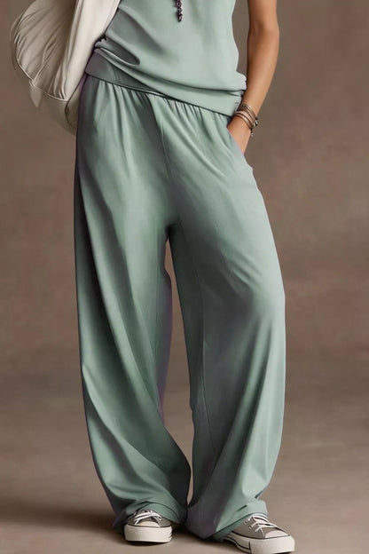 V-Neck Tank and Wide Leg Pants Set The Nichole Collection - Official Site