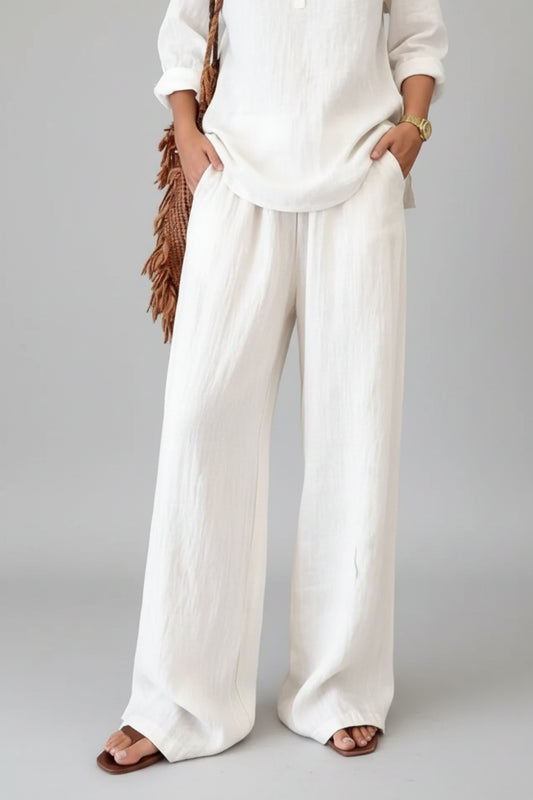 V-Neck Top & Wide-Leg Pants Set The Nichole Collection - Official Site