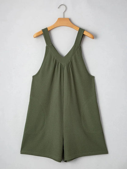V-Neck Wide Strap Romper The Nichole Collection