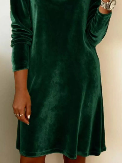 Velvet Cowl Neck Long Sleeve Mini Dress The Nichole Collection