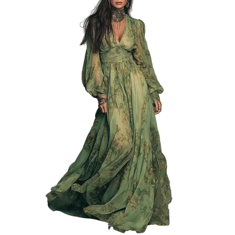 Vintage Floral Pleated Maxi Dress Maxi Dresses The Nichole Collection