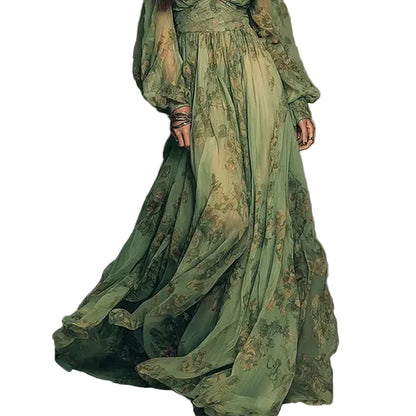 Vintage Floral Pleated Maxi Dress Maxi Dresses The Nichole Collection