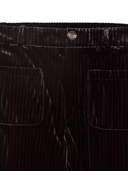 Vintage-Inspired Corduroy High-Waist Wide-Leg Pants for Women Dress Pants The Nichole Collection