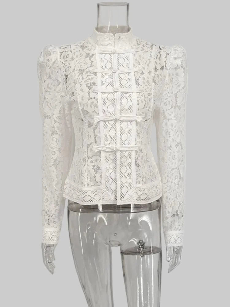 Vintage Lace Hollow-Out Blouse Blouses The Nichole Collection