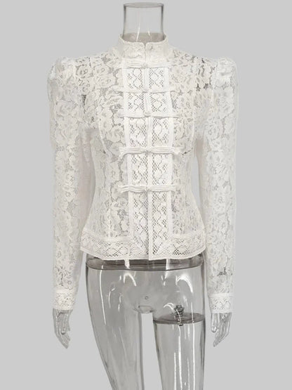 Vintage Lace Hollow-Out Blouse Blouses The Nichole Collection