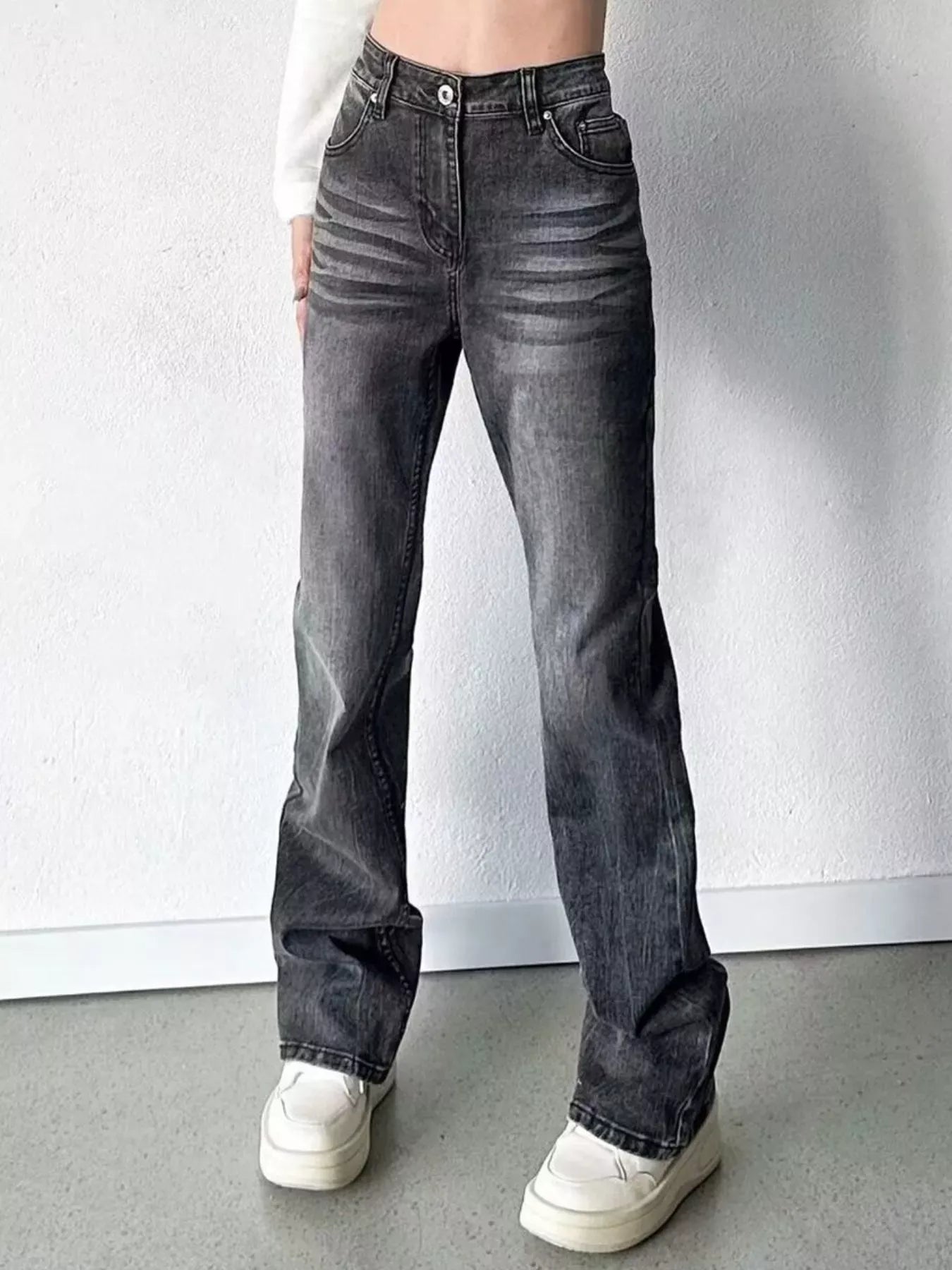 Vintage Wash High-Waisted Straight Leg Jeans | The Nichole Collection