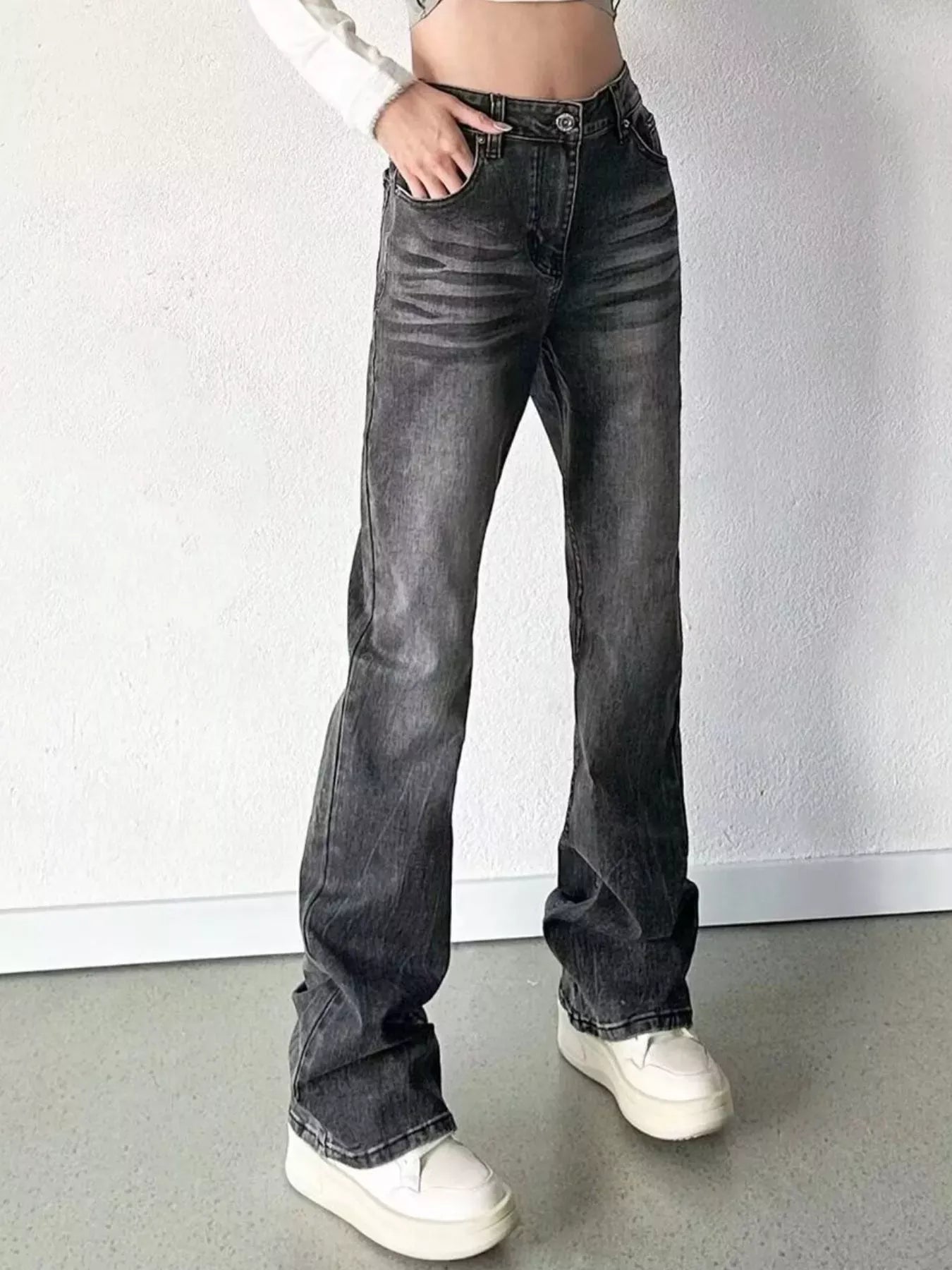 Vintage Wash High-Waisted Straight Leg Jeans | The Nichole Collection