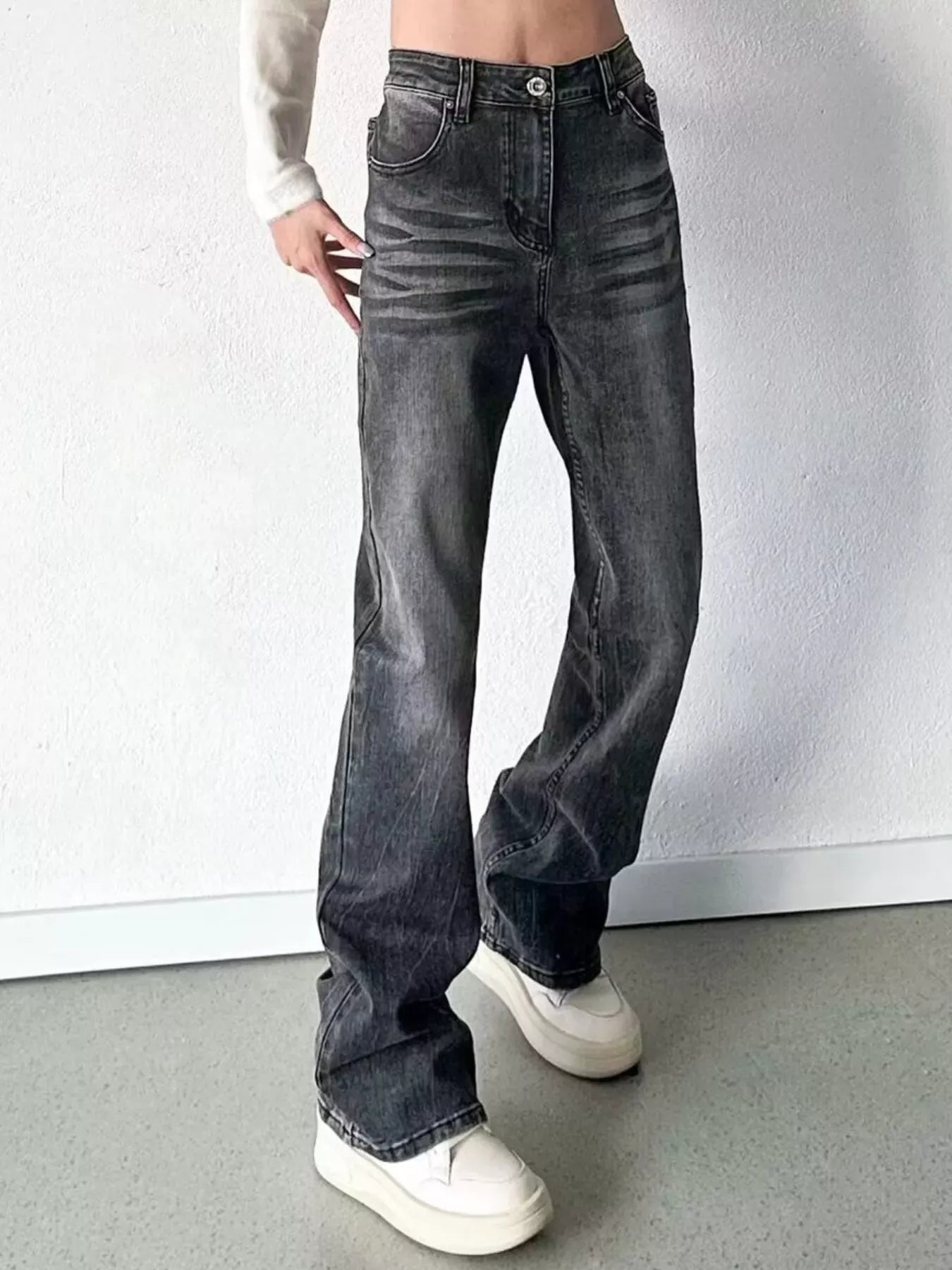 Vintage Wash High-Waisted Straight Leg Jeans | The Nichole Collection