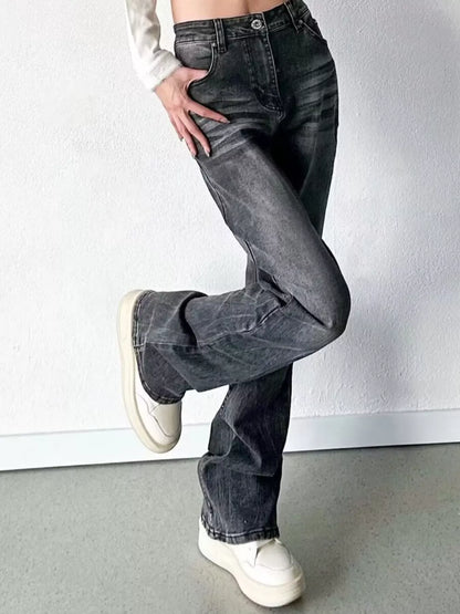 Vintage Wash High-Waisted Straight Leg Jeans | The Nichole Collection