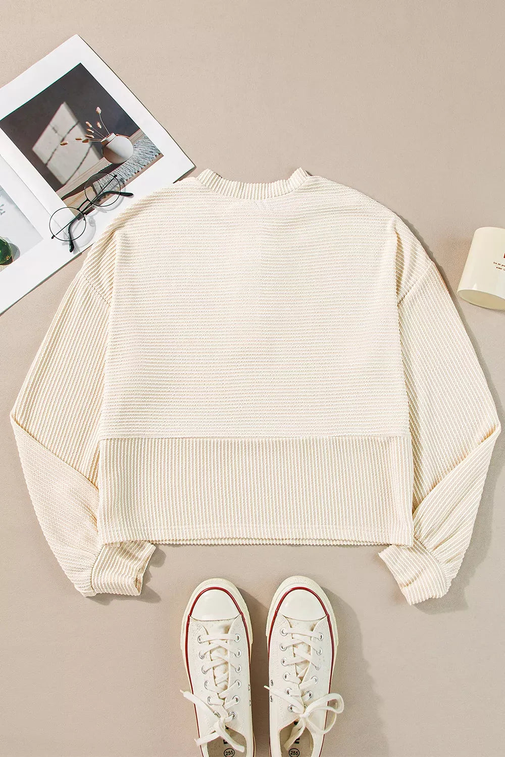 Waffle Knit Lantern Sleeve Henley Top The Nichole Collection - Official Site