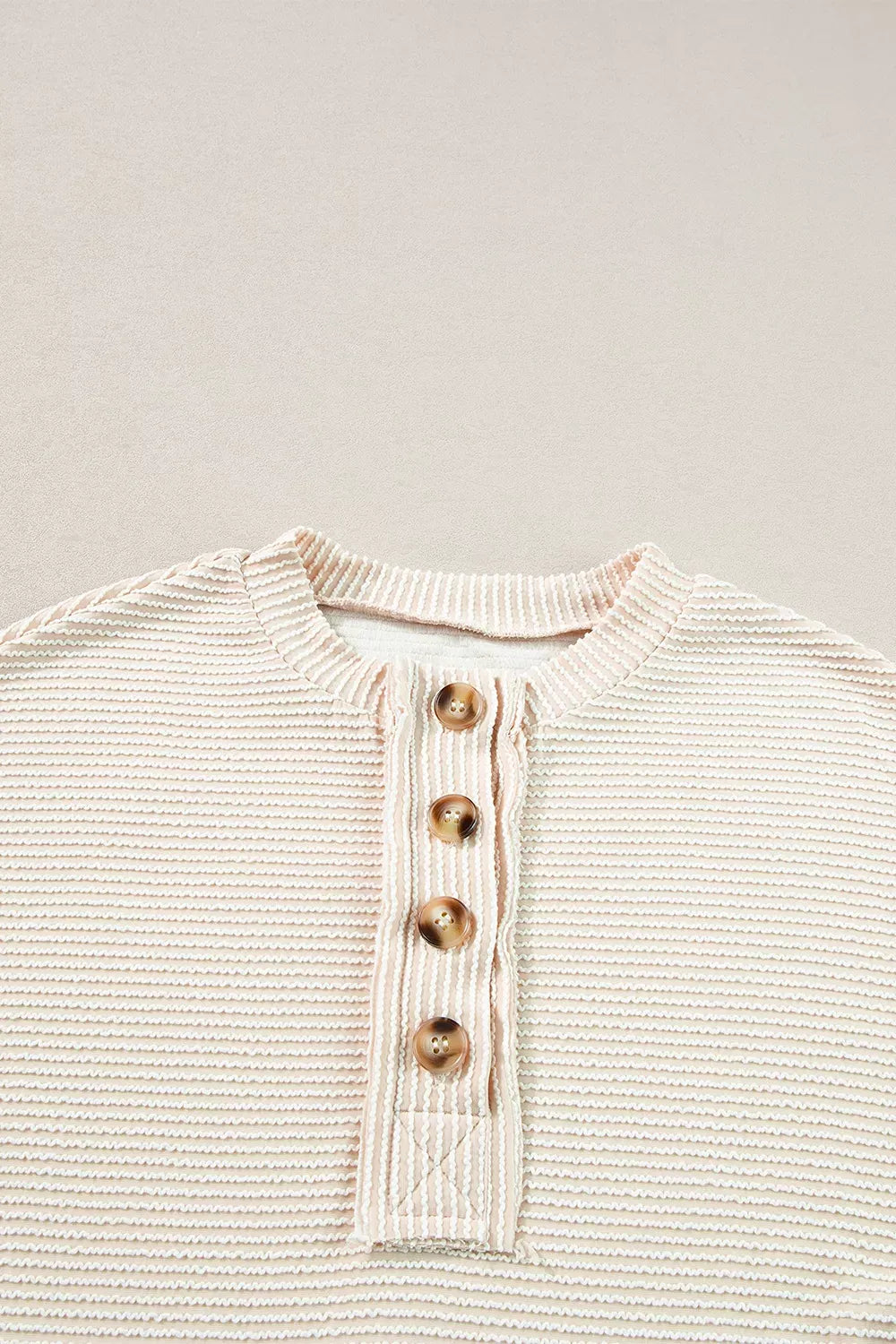 Waffle Knit Lantern Sleeve Henley Top The Nichole Collection - Official Site