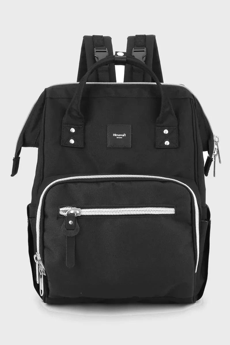 Waterproof Canvas Backpack Bag with Side Pockets Backpacks Black / One Size The Nichole Collection