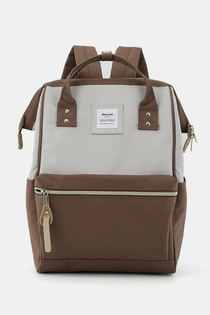 Waterproof Canvas Backpack Bag with Side Pockets Backpacks Grey/Mocha / One Size The Nichole Collection