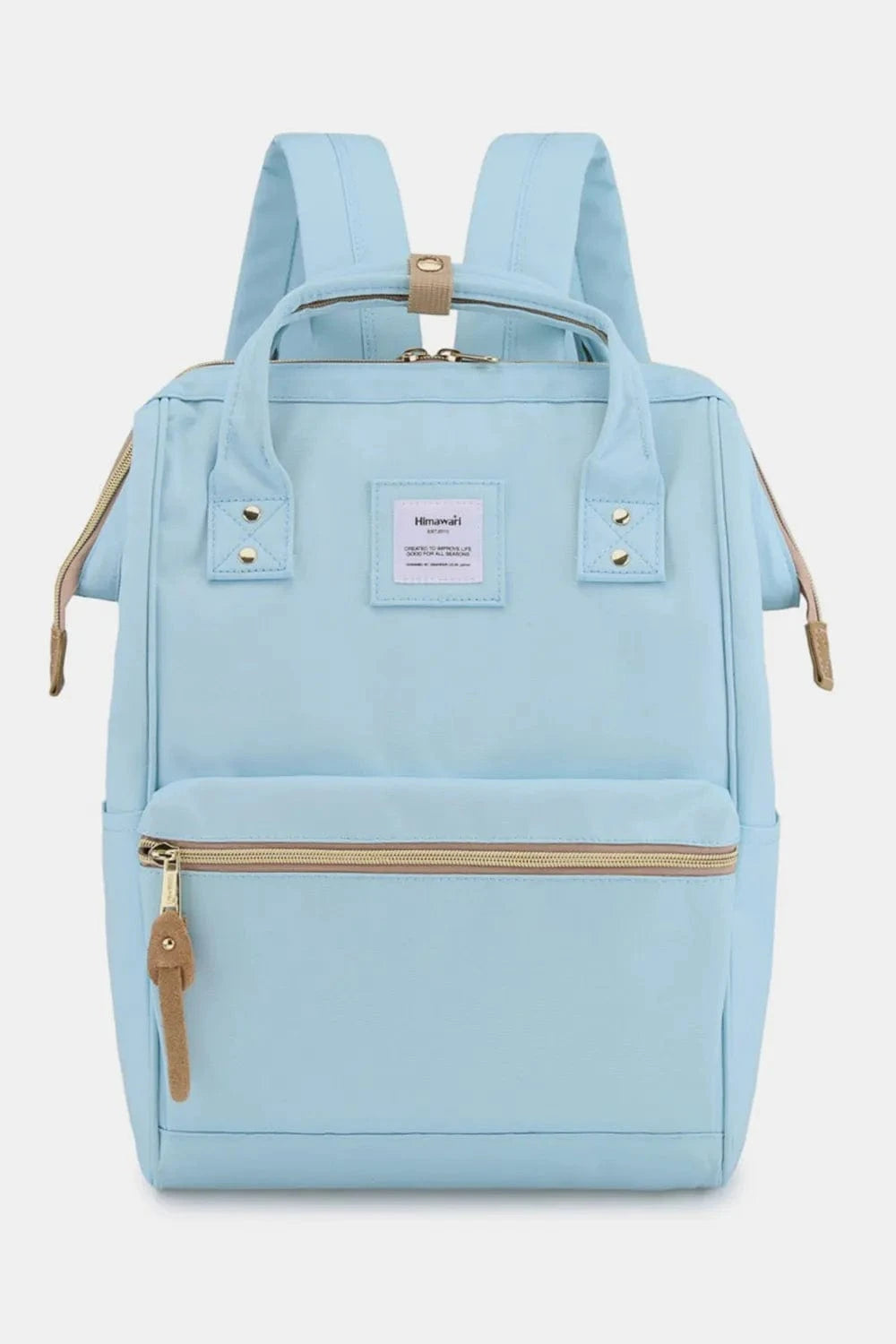 Waterproof Canvas Backpack Bag with Side Pockets Backpacks Light Blue / One Size The Nichole Collection