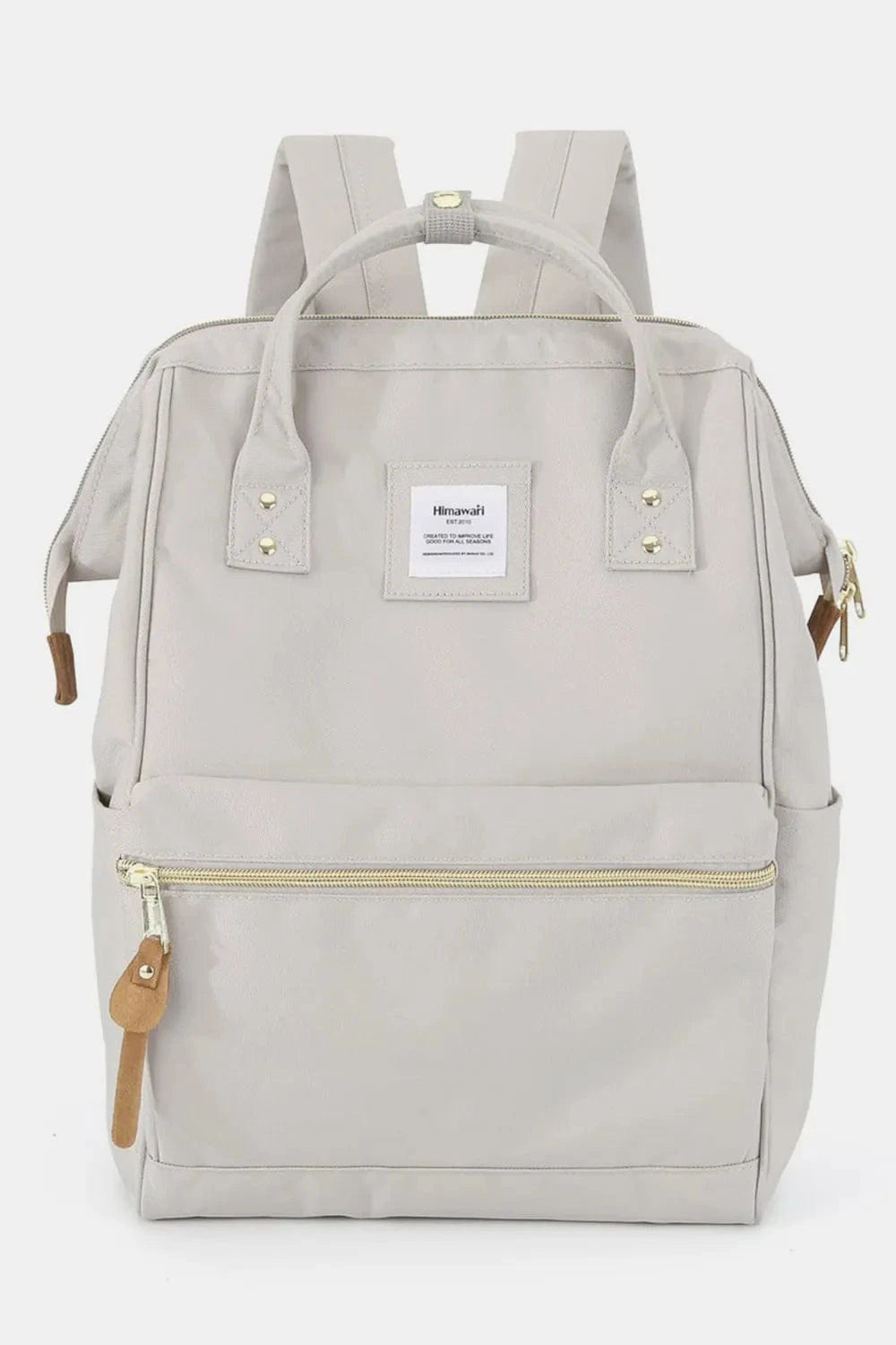 Waterproof Canvas Backpack Bag with Side Pockets Backpacks Light Gray / One Size The Nichole Collection