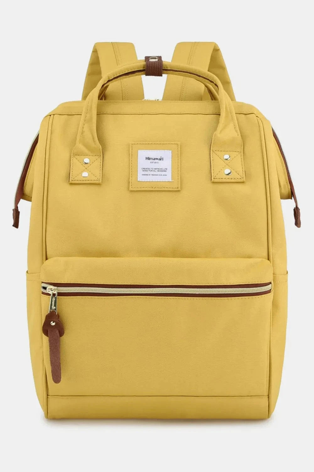 Waterproof Canvas Backpack Bag with Side Pockets Backpacks Yellow / One Size The Nichole Collection