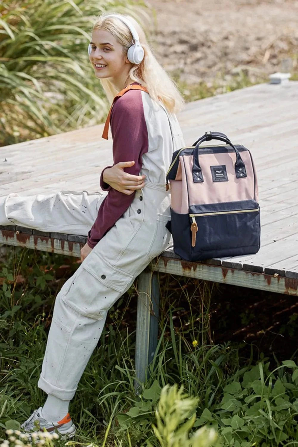 Waterproof Canvas Backpack Bag with Side Pockets Backpacks The Nichole Collection