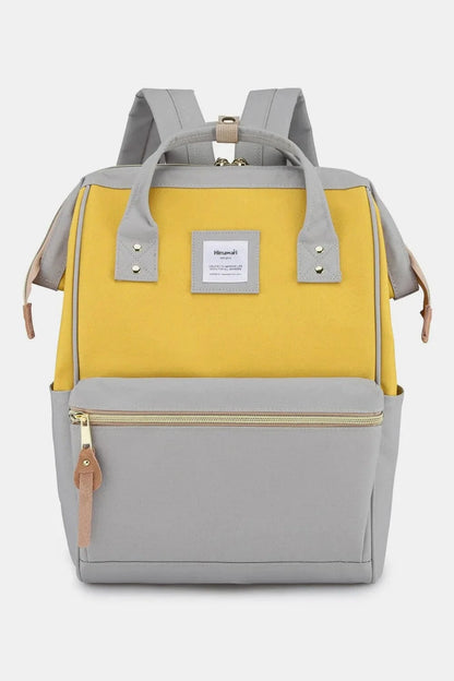 Waterproof Canvas Backpack Bag with Side Pockets Backpacks Lemon/Grey / One Size The Nichole Collection