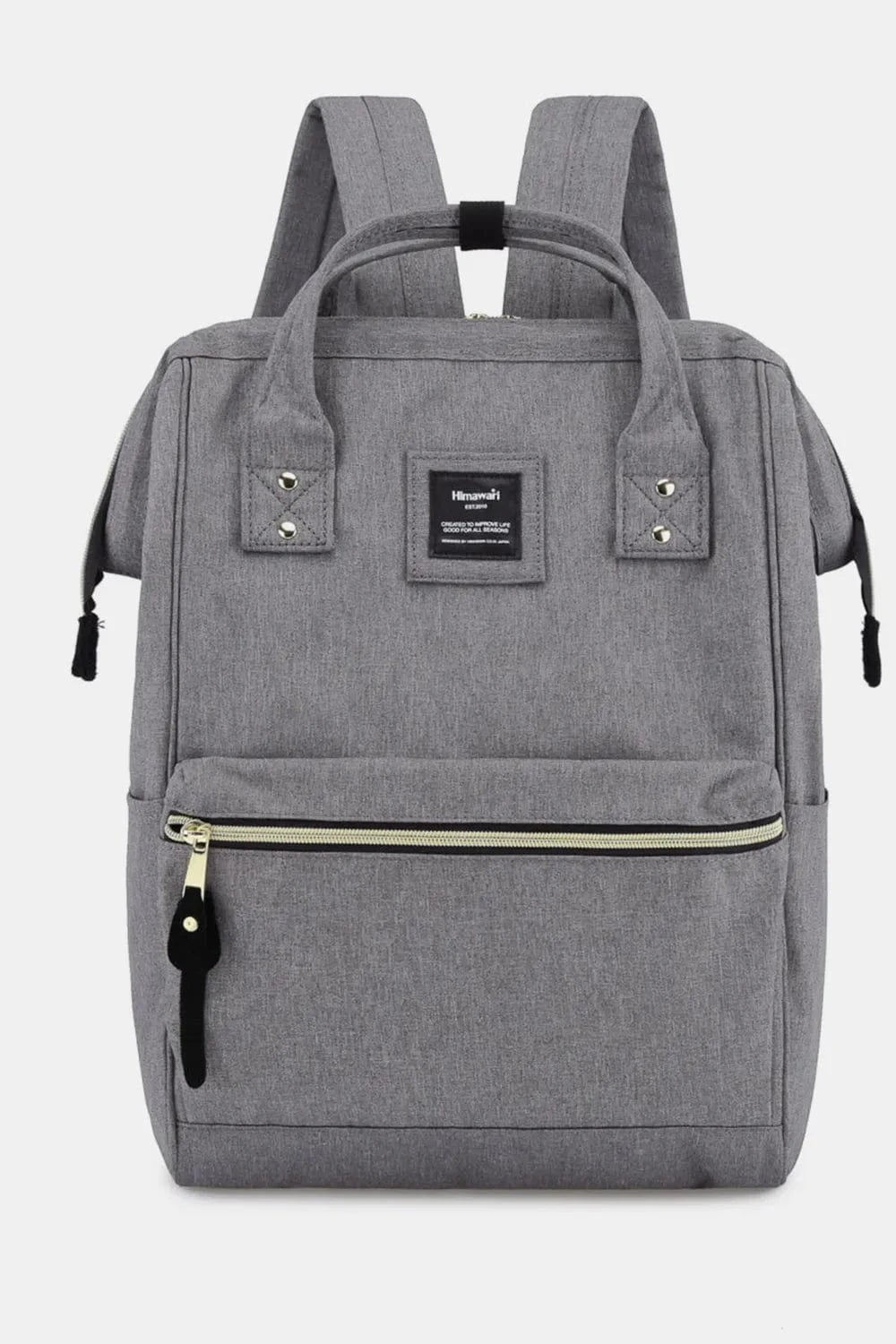 Waterproof Canvas Backpack Bag with Side Pockets Backpacks Dark Gray / One Size The Nichole Collection