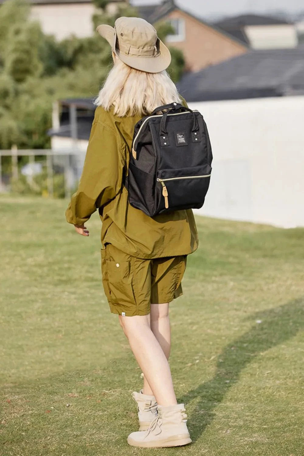 Waterproof Canvas Backpack Bag with Side Pockets Backpacks The Nichole Collection